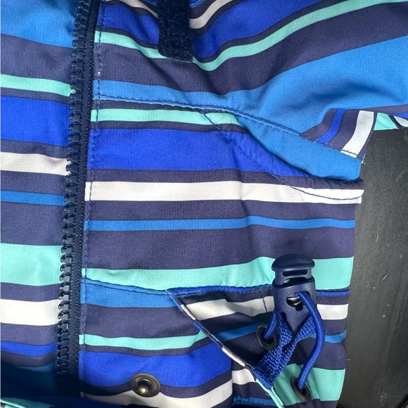 Foursquare blue multi-striped hooded snowboarding jacket size XL. - Picture 13 of 15